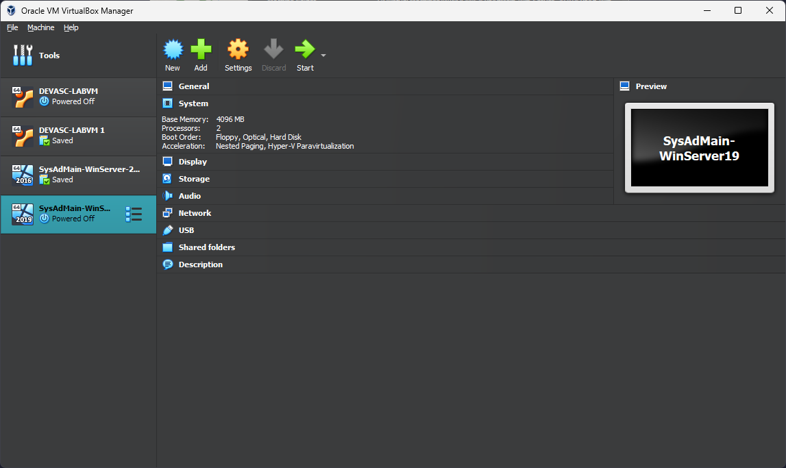 Virtual Machine Summary